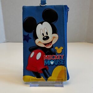💕5/25💕Disney Mickey Mouse Blue and Yellow Zip Pouch NWOT